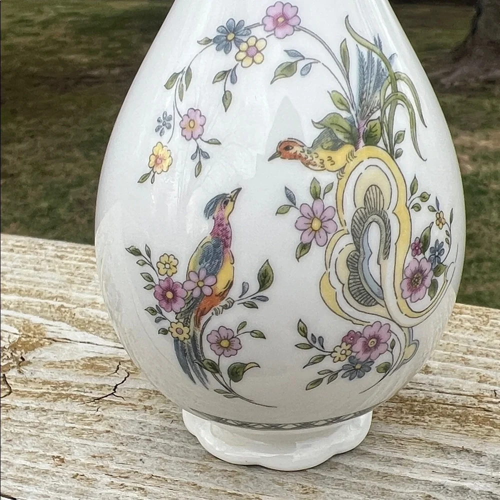 Coalport Bone China Vase with Floral and Bird Motif